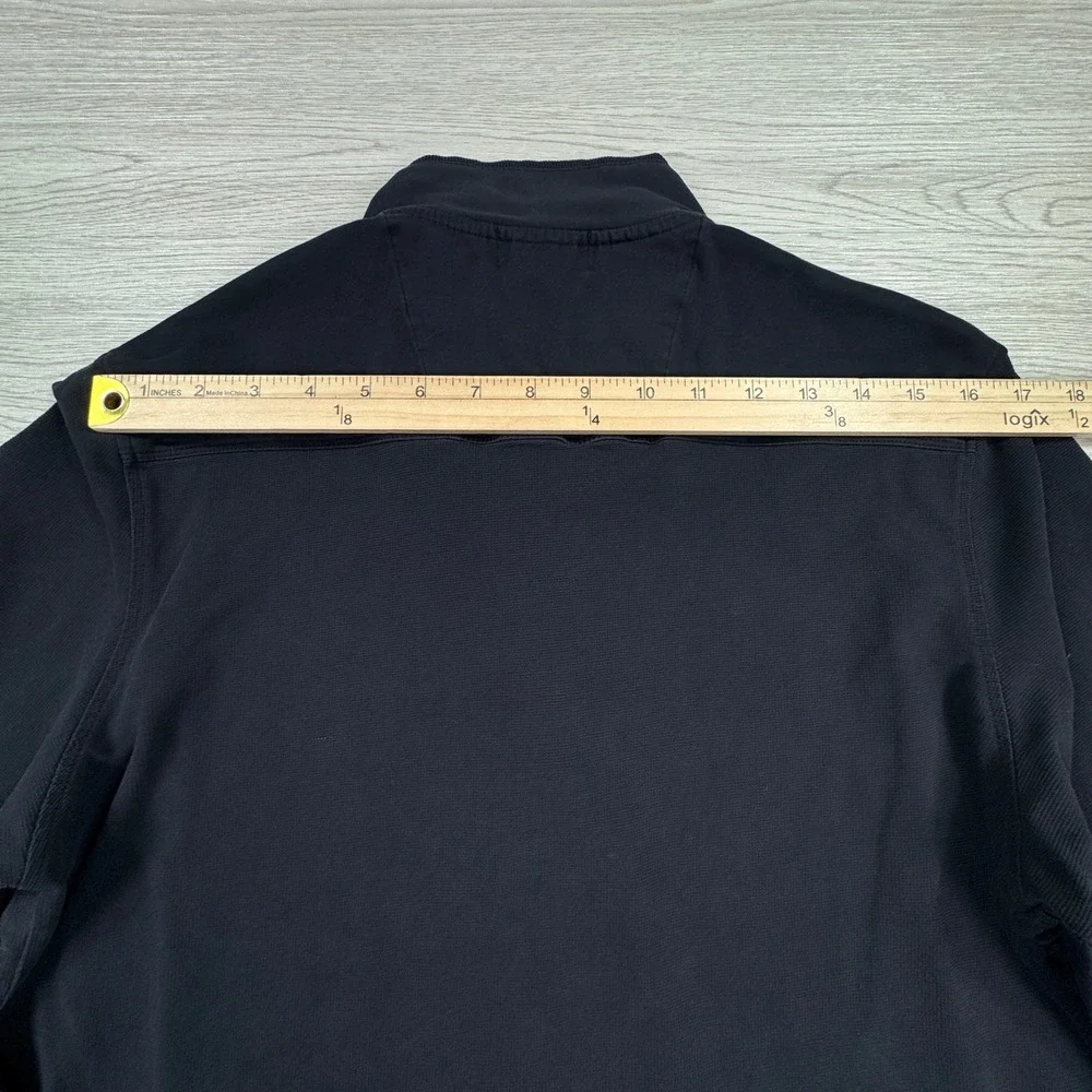 Calvin Klein Men's Pullover 1/4 Zip Mock Neck Black Large Cotton Classic Modern